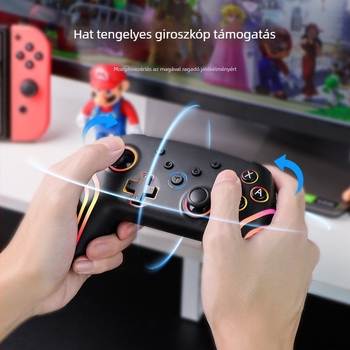 NS Pro vezeték nélküli játékvezérlő Switch-hez, Bluetooth, TYPE-C, hat-tengelyes rezgés, NFC, RGB világítás, kompatibilis Android és iOS-sel
