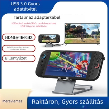 Switch2 Képernyőprojekciós állvány — 4K60 HDMI videó konverter, hordozható USB-C tartó Switchhez, Switch 2-höz és mobil eszközökhöz