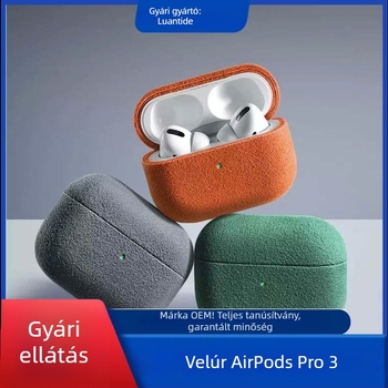 AirPods Pro 2/3-hoz velúr bőrtok