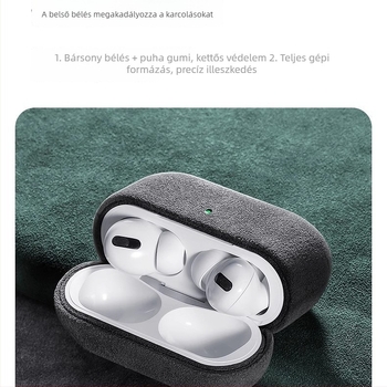 AirPods Pro 2/3-hoz velúr bőrtok