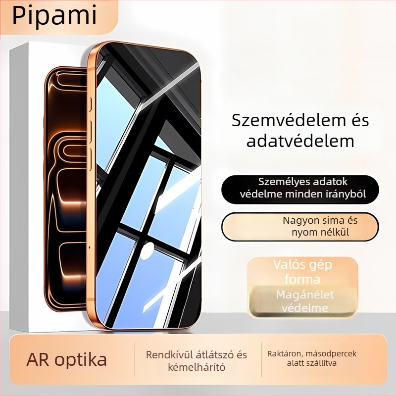 Adatvédelmi üveg kijelzővédő iPhone 14 Pro, 13 Pro, 15, 16 Pro és 17 Pro számára