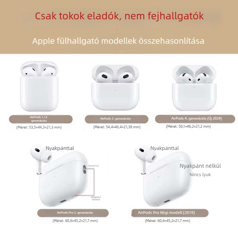 Hfill szilikontok AirPods Pro 2. és 3. generációhoz és AirPods 4-hez – cartoon stílusú, puha burkolat Apple készülékekhez