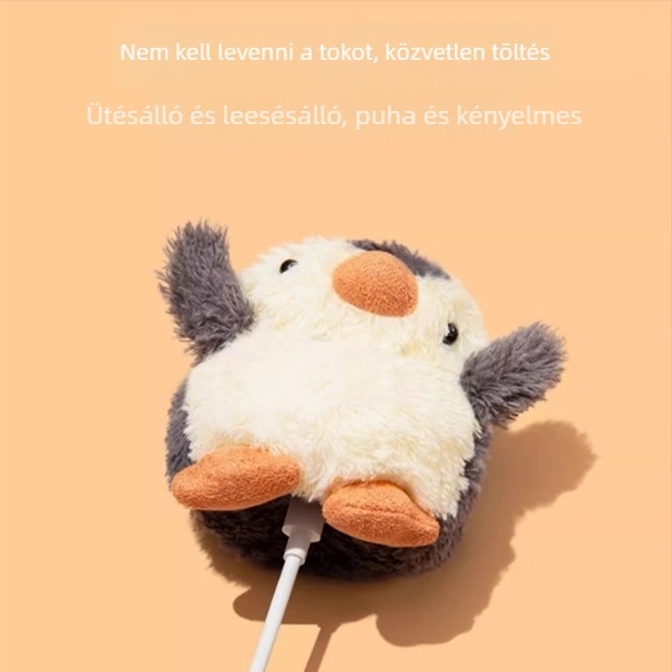 Őszi–téli plüss pingvines AirPods 4. generációs tok, puha szilikon védőburkolat Apple számára