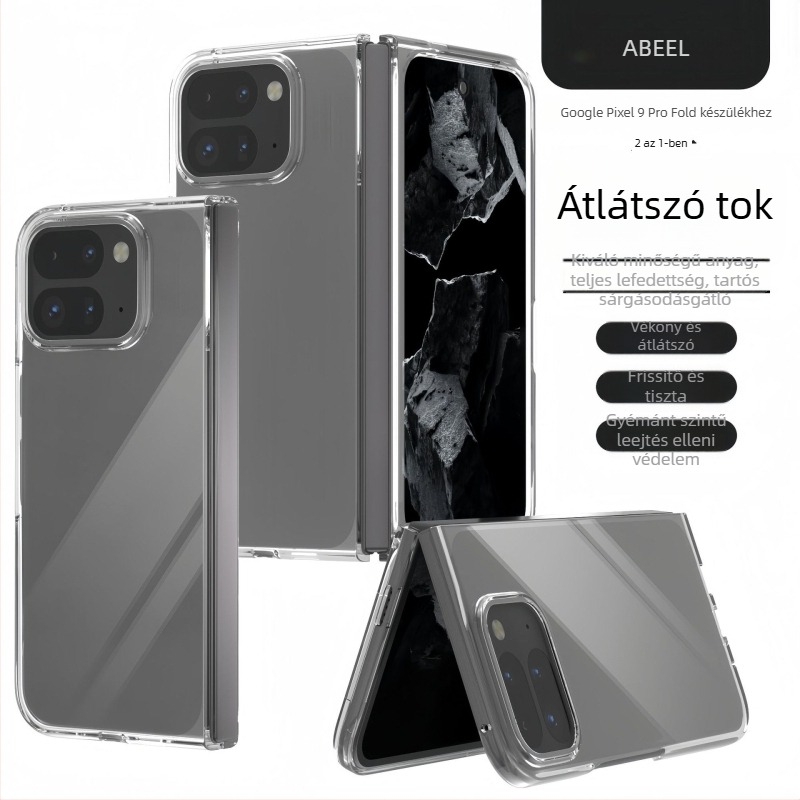 Google Pixel 10/9 Pro Fold telefonvédő - átlátszó fényes PC merev tok