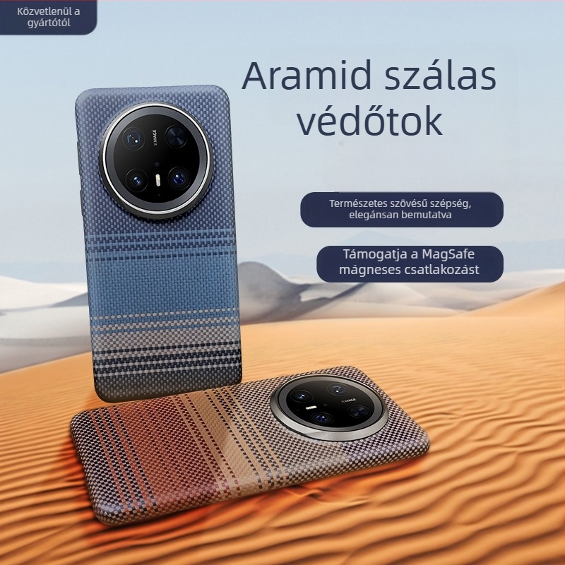 Huawei Mate70 Prohez készült Kevlar aramid szálból készült kemény tok, forró préselés, testreszabható, kopásálló