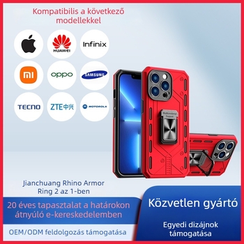Két az egyben mágneses autós telefontok gyűrűs tartóval MOTO, Infinix, TECNO és ZTE készülékekhez