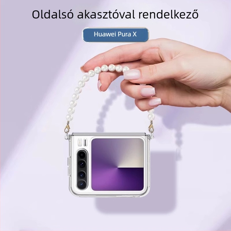 Huawei PuraX szilikon tok kampóval a crossbody-hoz, lágy burkolat, esésálló