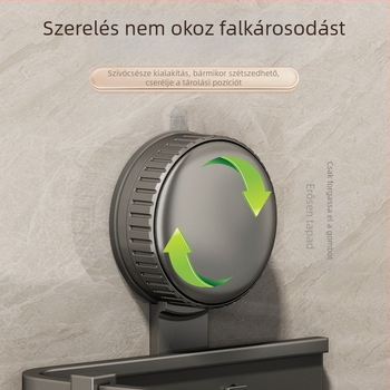 Falra szerelt háromszög alakú fürdőszobai polc vákuumos rögzítéssel, alumínium ötvözet, sütőben égetett bevonat, teherbírás 5–10 kg, 1 réteg, sarok formájú