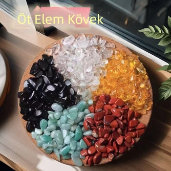 Természetes öt elem kristály kavics, több színű, Buddha szobrokhoz és akváriumi tájépítéshez