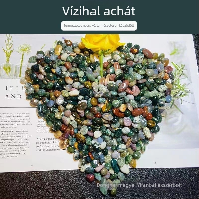 Természetes achát kavicsok akváriumhoz, nagy szemcse, irodai dekoráció