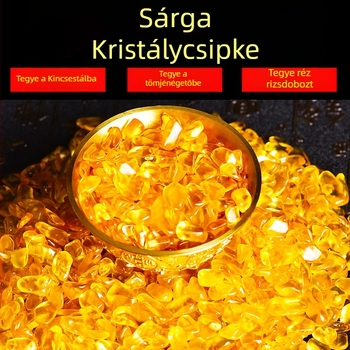 Citrin kristály geometriai dísz akváriumhoz — modern minimalista stílus, PP zacskóban egyedi csomagolás