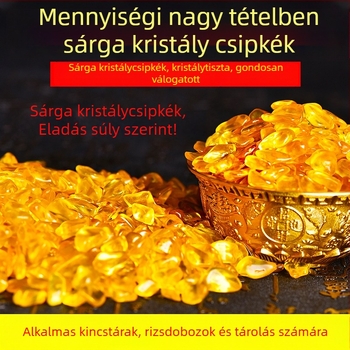 Citrin kristály geometriai dísz akváriumhoz — modern minimalista stílus, PP zacskóban egyedi csomagolás