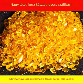 Citrin kristály geometriai dísz akváriumhoz — modern minimalista stílus, PP zacskóban egyedi csomagolás