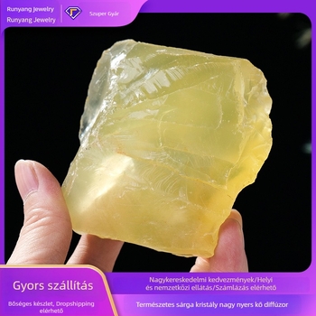 Runyang Jewelry Természetes sárga citrin, nagy nyers kő otthoni dekorációhoz és mini táj difúzor kő