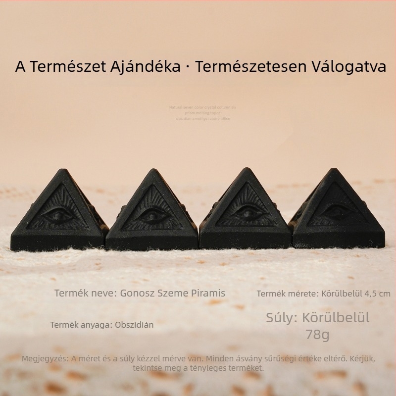 Természetes kristály obsidián – Ördögszem kő, faragott ásványi példány, ajándék