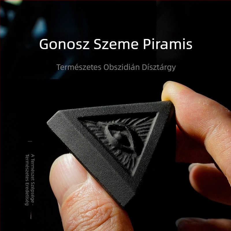 Természetes kristály obsidián – Ördögszem kő, faragott ásványi példány, ajándék