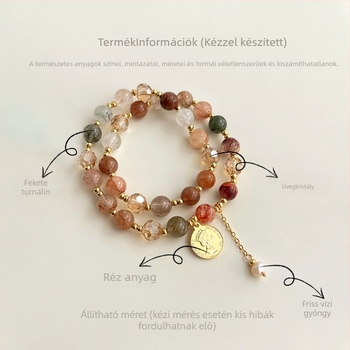 Kézzel készített üvegkristály karkötő édesvízi gyöngyökkel, új kínai stílusú geometriai dizájn nőknek