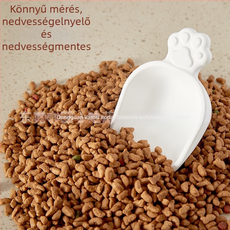 Diatomit földből készült macska étel mérőkanál, tappancs formájú, nedvességálló