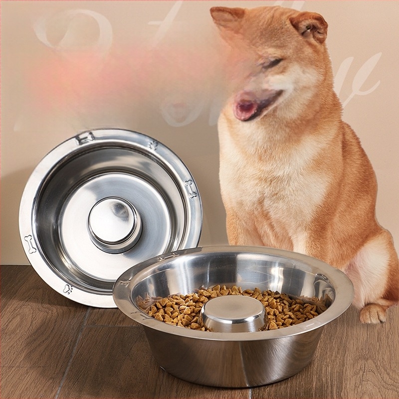 Pridy rozsdamentes acél macska tál lassú etetéssel – háziállat étkészlet