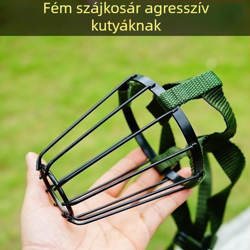 Fémes kutyaszájkos, harapás elleni, ivásra alkalmas, nagy és közepes méretű kutyáknak