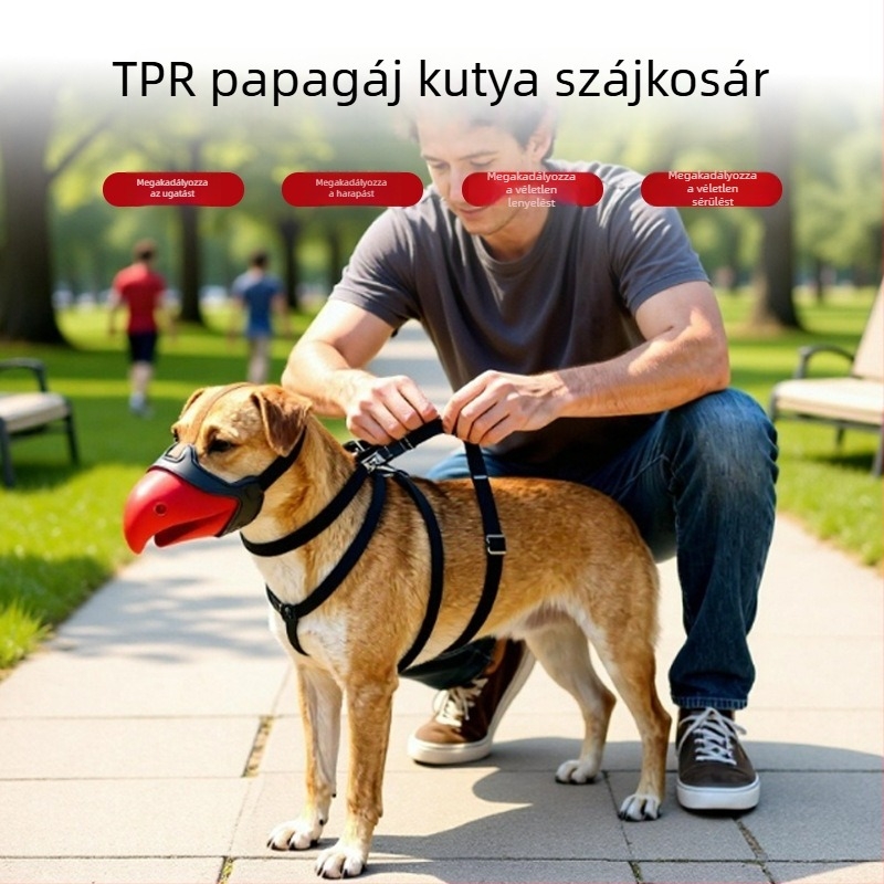 TPR kutya szájkosár, harapás- és rágás elleni védelem, ugatás szabályozása, kicsi és nagy testű kutyáknak