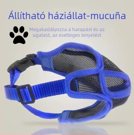 Textil botmaska kutyáknak, rövid pofa dizájn, harapás elleni, evés elleni védelem, univerzális francia bulldog és mopsz számára.