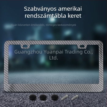 Amerikai szabvány szerinti rendszámtábla keret, rozsdamentes acélból, szénszálas textúrával