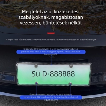Tesla Model Y lebegő rendszámkeret zöld új energia rendszámtáblákhoz