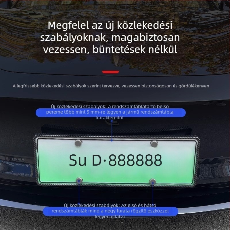 Tesla Model Y lebegő rendszámkeret zöld új energia rendszámtáblákhoz
