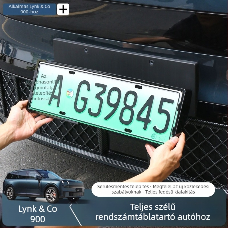 Lynk & Co 900-hoz teljes védő keret a rendszámhoz, külső díszítő alkatrészek, amelyek nem takarják a kamerát