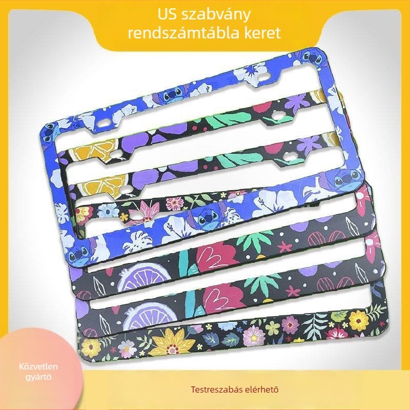 Amerikai rendszámtábla keret, műanyag keret, modell 001, alkatrész szám 001, anyag rozsdamentes acél