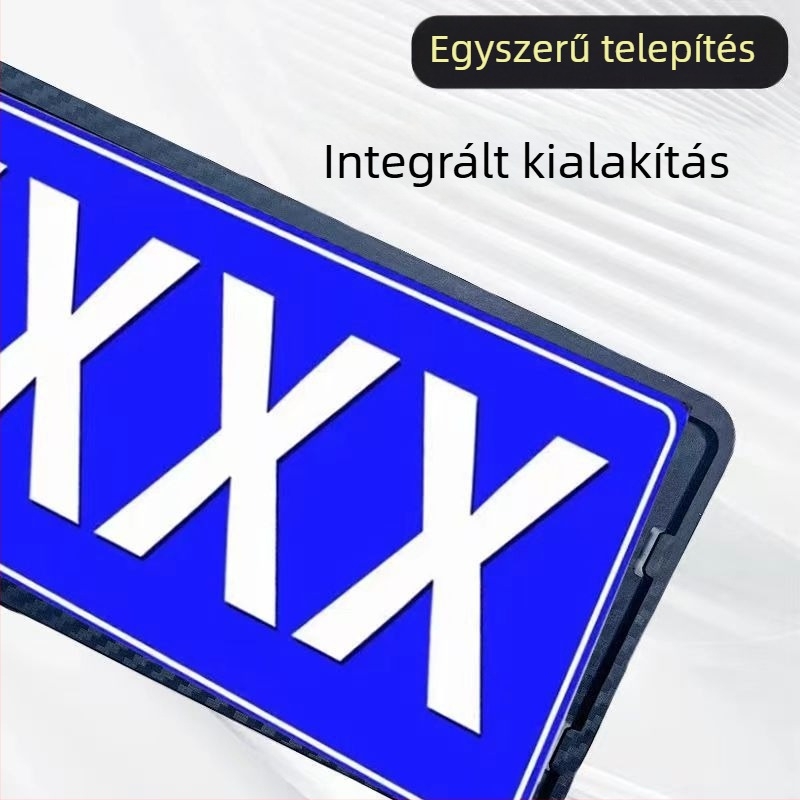ABS rendszámtábla keret fehér élű – műanyag tartó, elektromos és benzinás autókhoz, univerzális illeszkedés, méretek 452×151 mm / 492×151 mm
