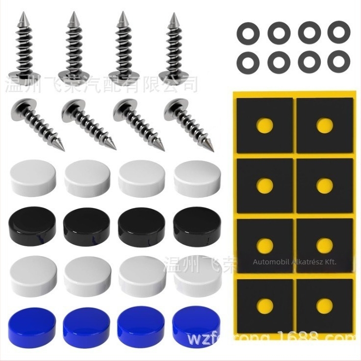 Rendszámkeret csavarok – 304 rozsdamentes acél, Modell 000, Típus 000, Általános kompatibilitás, Márka Feirong