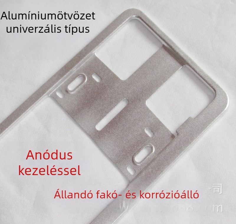 Tim Mei alumíniumötvözet univerzális rendszámkeret, modell 098, kiegészítő W-1, testreszabási lehetőség