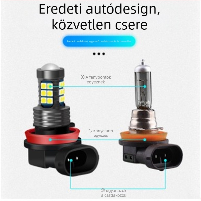 Első ködfény lámpa H11, 8W, 12V, 3600lm, 6000K, alumínium ház