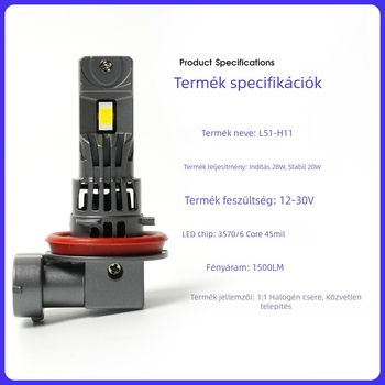 L51-H11 LED autóködfény, nagy fényerő, Plug-In előre ködfény, 3570 6-magos öndekódoló
