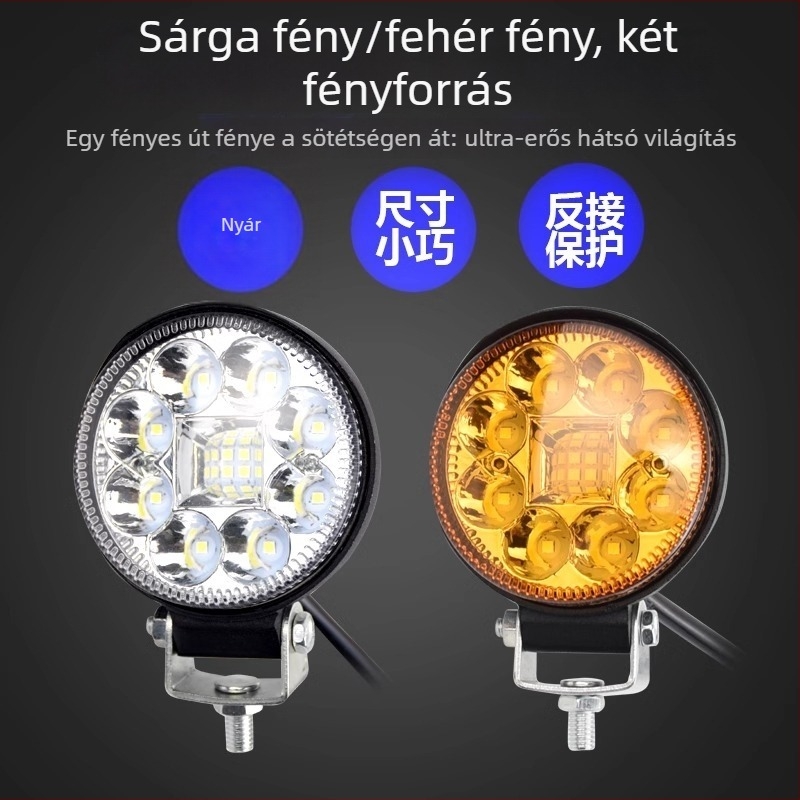 Teherautó LED reflektor hátrameneti fényhez, 12/24V, 6W, alumínium ház, 12 LED