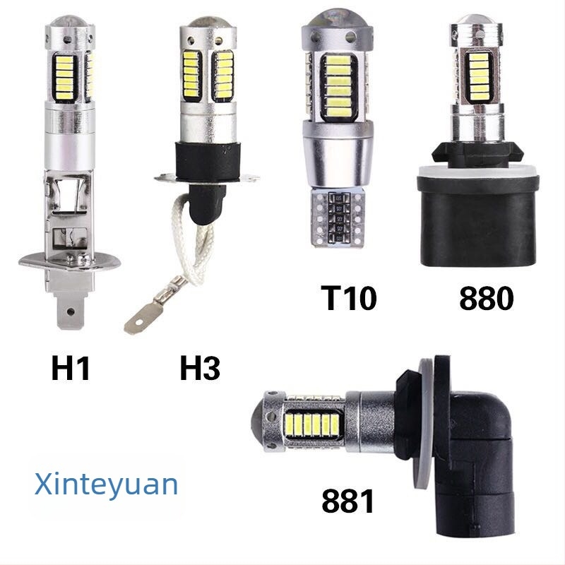 Első LED ködfénylámpa autóhoz, univerzális kompatibilitás H3/H1 881/880, 12V, 10W, 450 lm, LED 4014