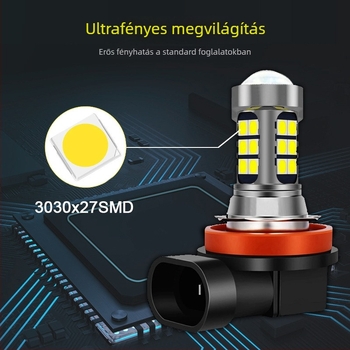 Gépjármű LED ködfényszórók – H11, 9005, 9006, H10, H16, H8, H7, 3030-27SMD, 15W, 6500–7500K