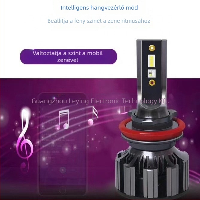 RGB autó LED első lámpa és ködlámpa, Bluetooth vezérlés, 40W, 12V, 5400lm, IP65, Demon Eye