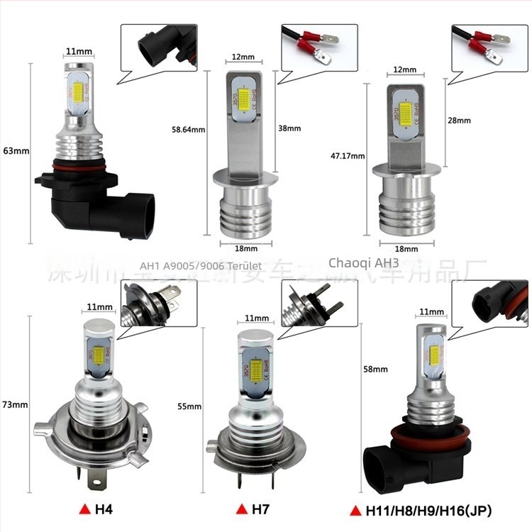 Autó LED ködfényszóró - H4, 80W, 12-24V, 1800 lm, LED 3570