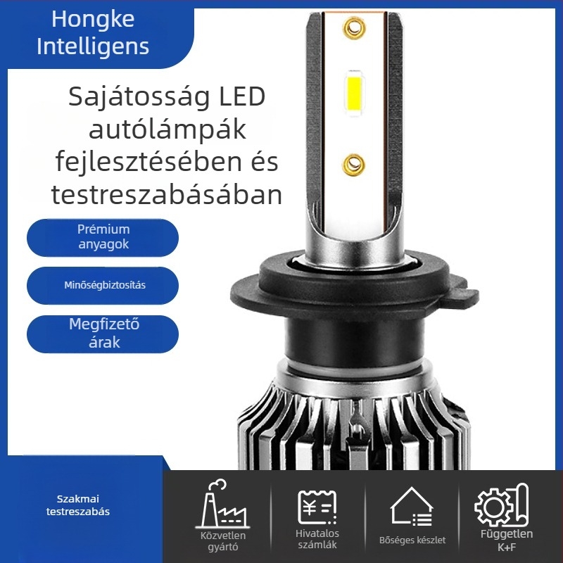 Mini beépített CSP LED autófényforrás, H11/9005 kompatibilitás, IP68 vízálló, 24W 12V, 4800 lm, élettartam 50000h, univerzális illeszkedés