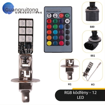 RGB LED elülső ködlámpa – 12 LED, 5050, 12-24V, 1.08W