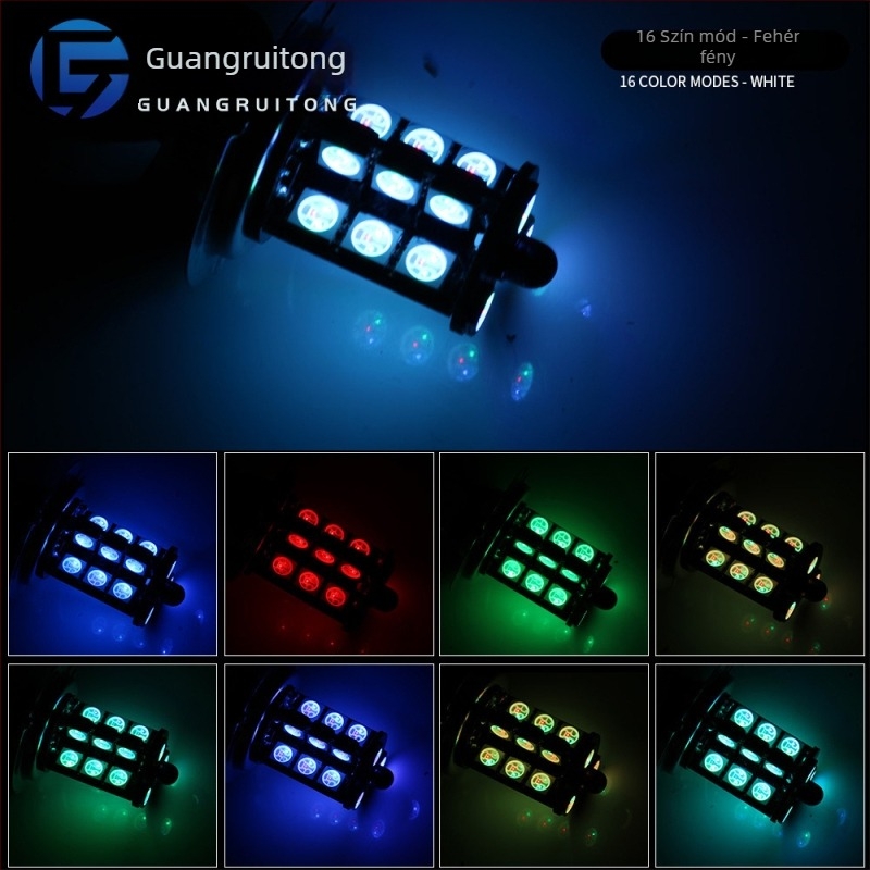 RGB LED elülső ködlámpa – 12 LED, 5050, 12-24V, 1.08W