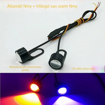 LED hátsó tükr Lámpa elektromos járműhöz, Eagle Eye stílus, 12V, vízálló, nagy fényerőű strob LED kerékpárokhoz és motorkerékpárokhoz