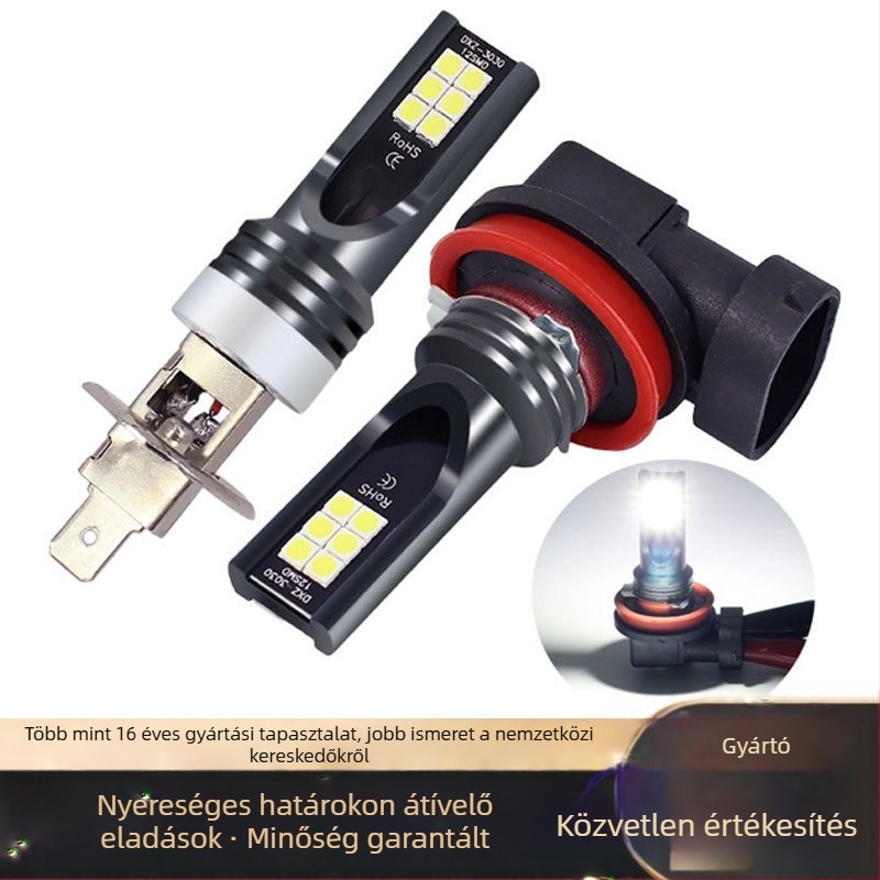 Autó LED izzók H1/H3/H4/H7/H8/H11/9005 - 24W, 12V, 600 lm, alumínium ház, élettartam 5000h