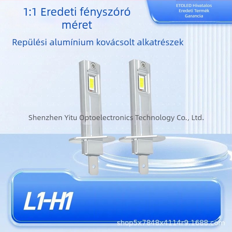 1:1 LED autó világítás H1 ködfénnyel, 12V 15W, integrált első fényszóró, közvetlen csatlakozás
