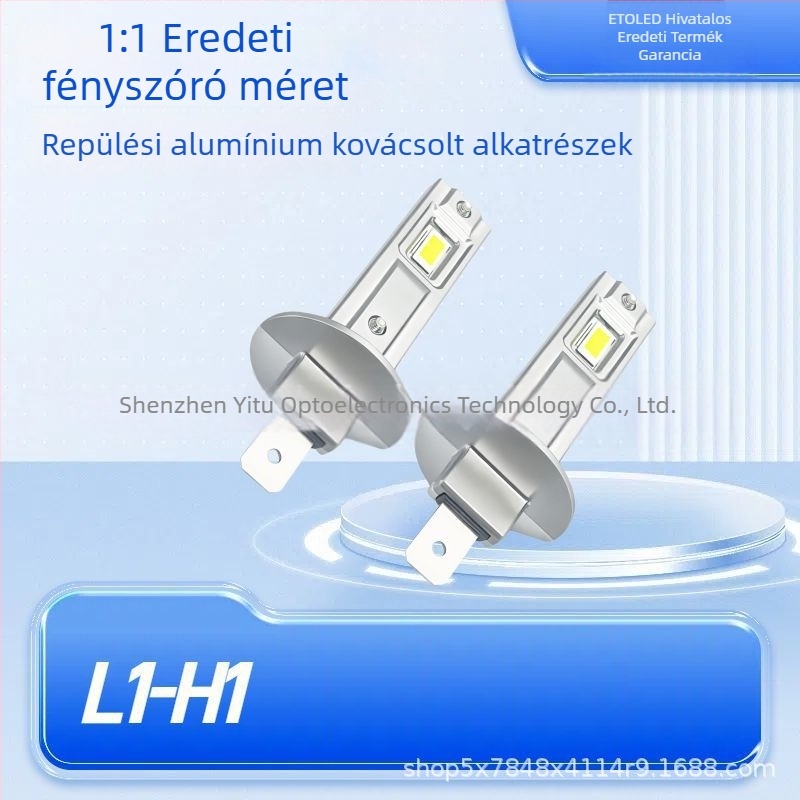 1:1 LED autó világítás H1 ködfénnyel, 12V 15W, integrált első fényszóró, közvetlen csatlakozás