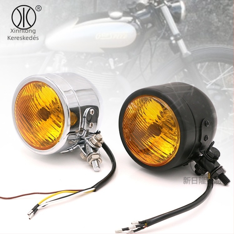 XRL-128 Motorkerékpár fényszóró, 55W, 12V, Alumíniumötvözet, Fényforrás: izzó