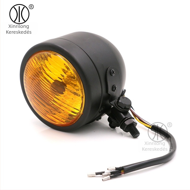 XRL-128 Motorkerékpár fényszóró, 55W, 12V, Alumíniumötvözet, Fényforrás: izzó
